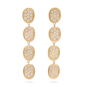 Marco Bicego Lunaria Collection 18K Yellow Gold Diamond Pavé Drop Earrings