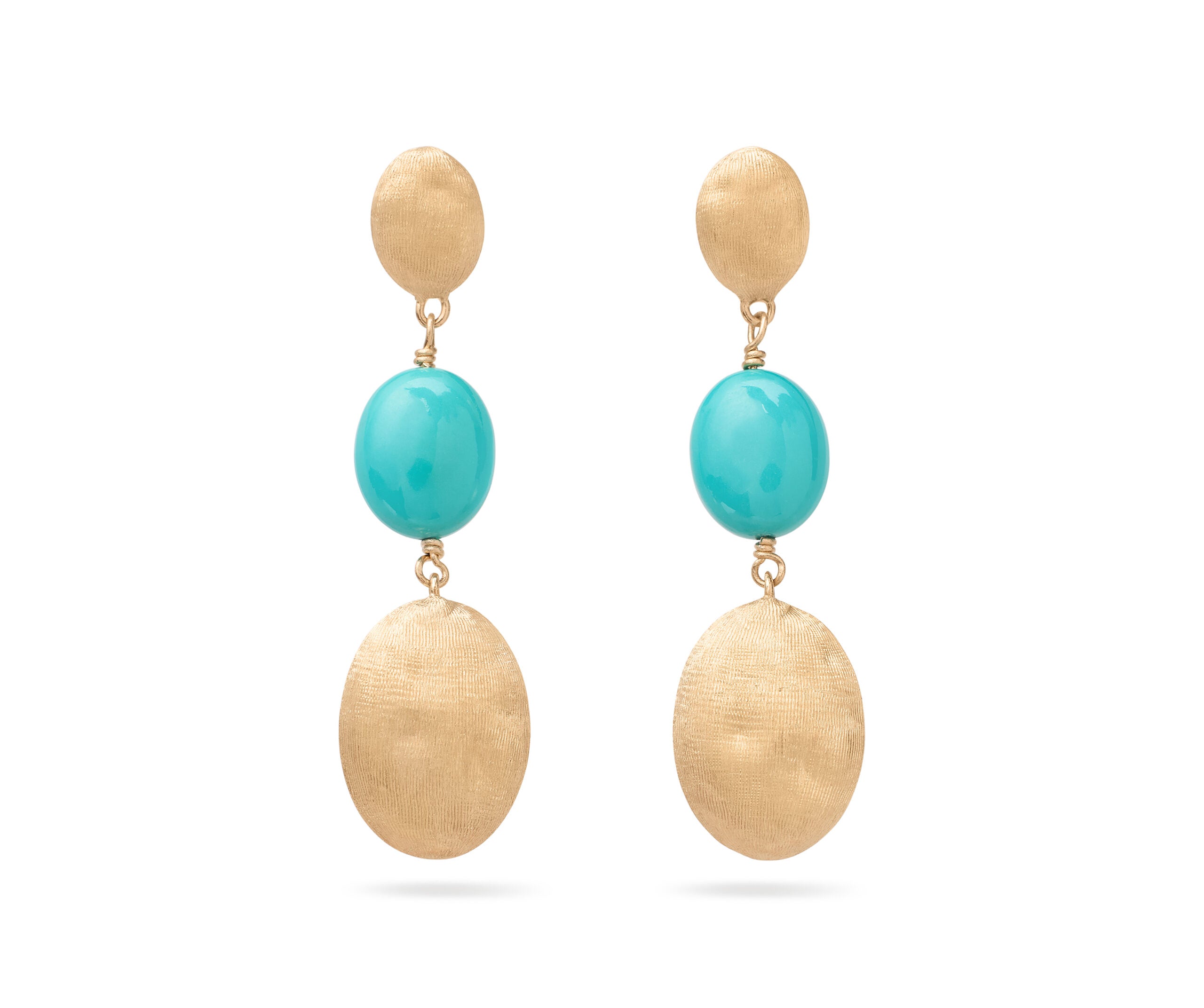 Marco Bicego Siviglia Collection 18k Yellow Gold Turquoise Drop Earrings