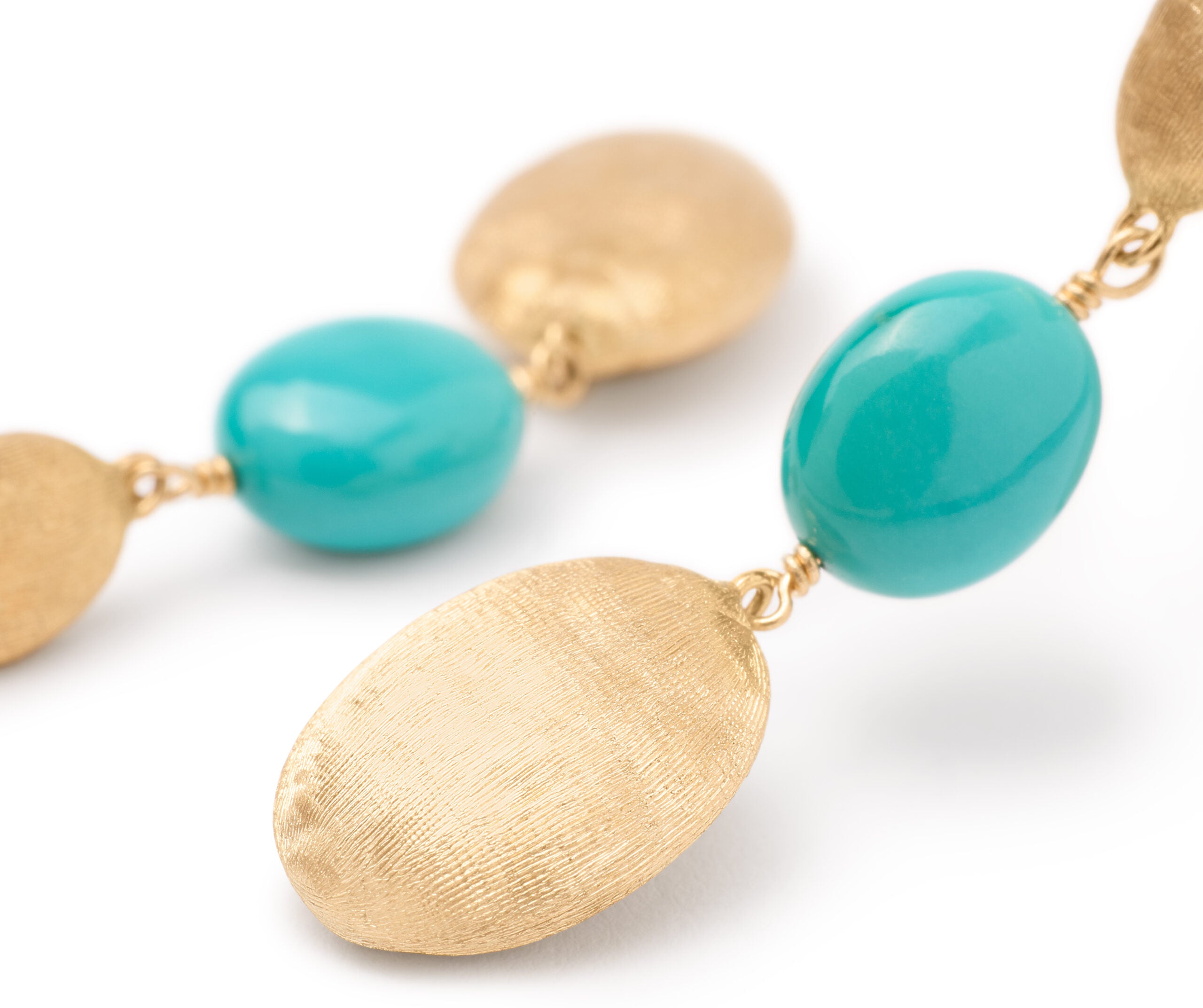 Marco Bicego Siviglia Collection 18k Yellow Gold Turquoise Drop Earrings