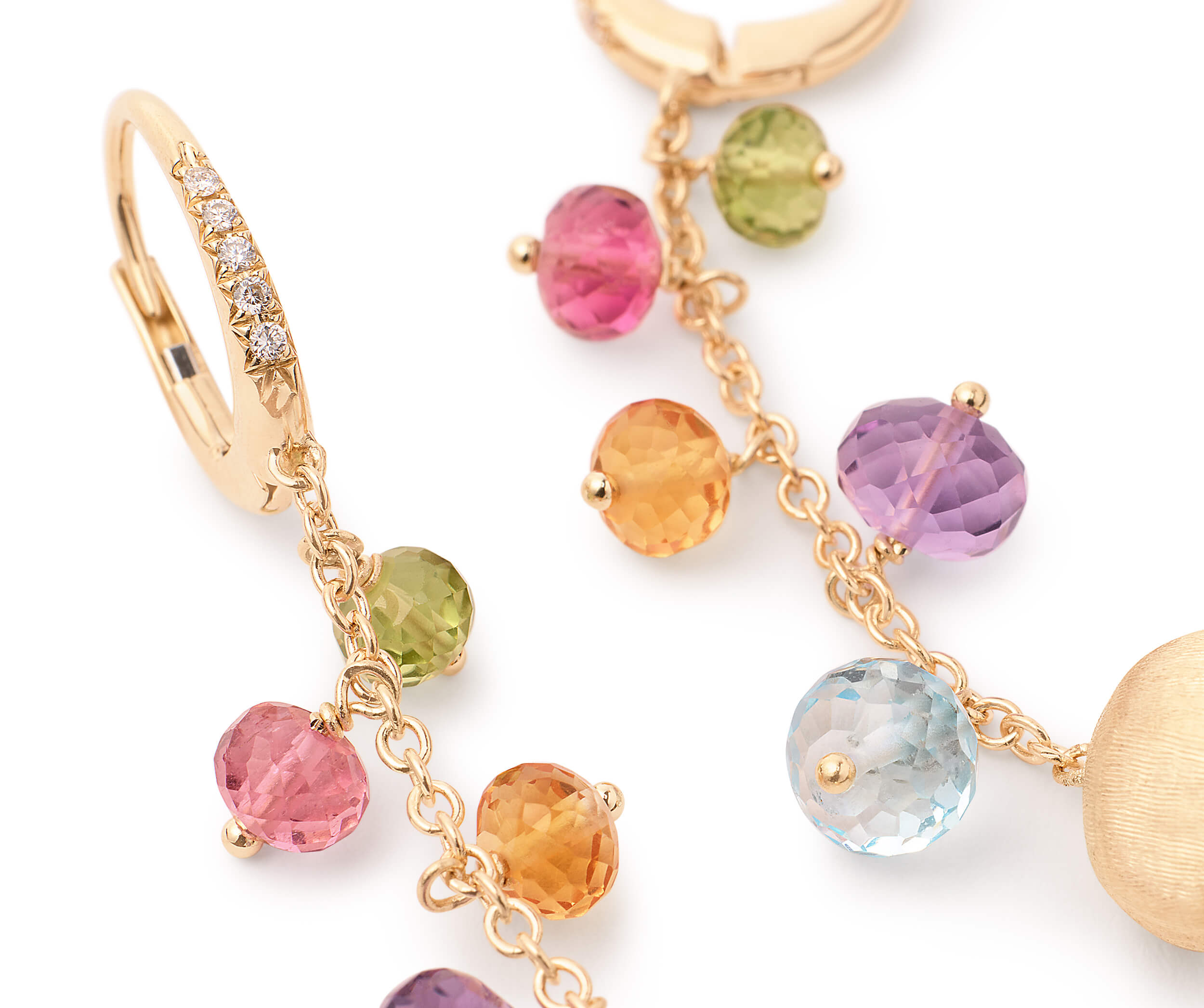 Marco Bicego Mixed Gemstone and Diamond Drop Earrings