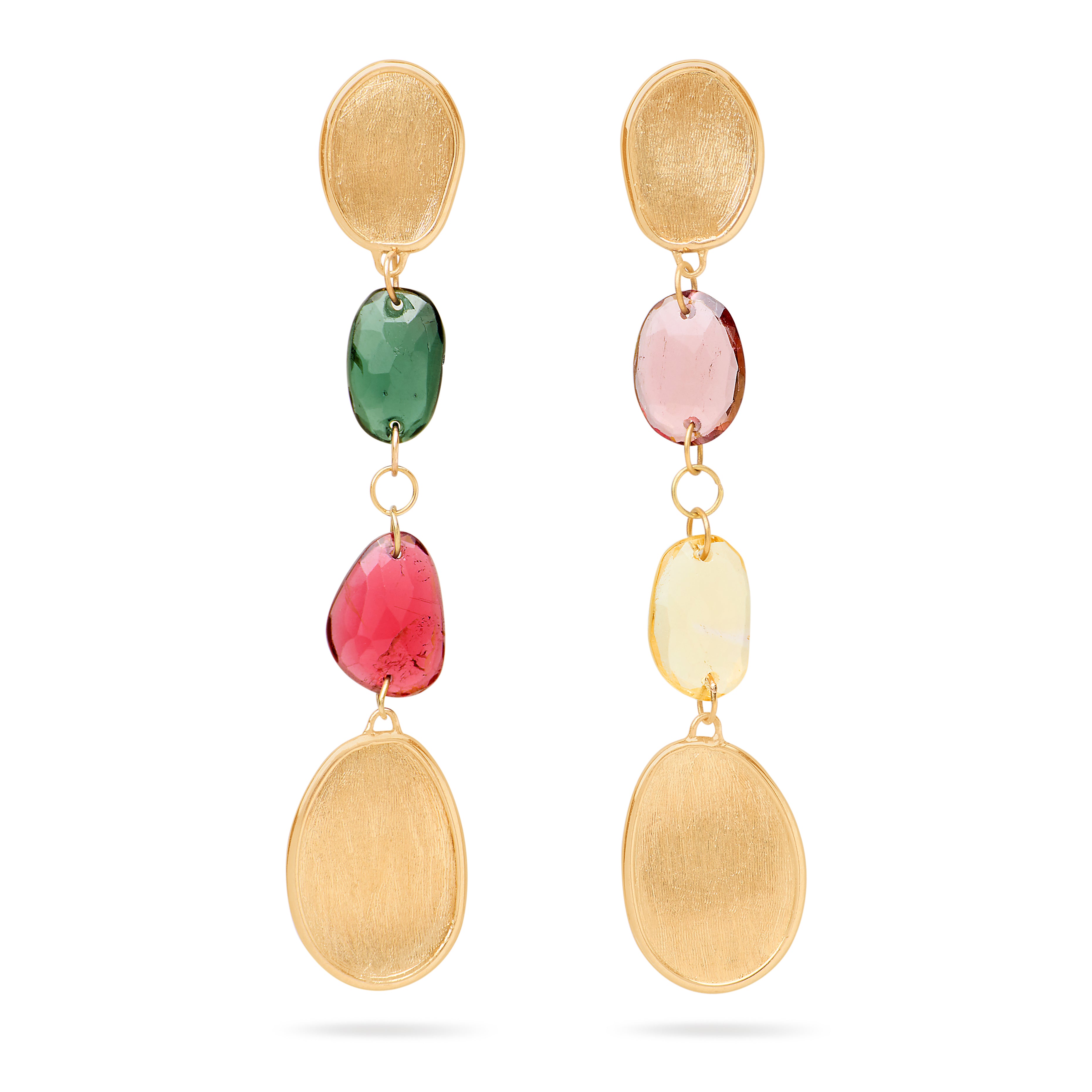 Marco Bicego Lunaria Collection 18K Yellow Gold Multi-Color Tourmaline Earrings