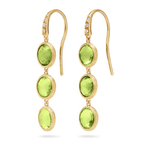 Marco Bicego Jaipur Collection Diamond and Peridot Triple Drop Earrings