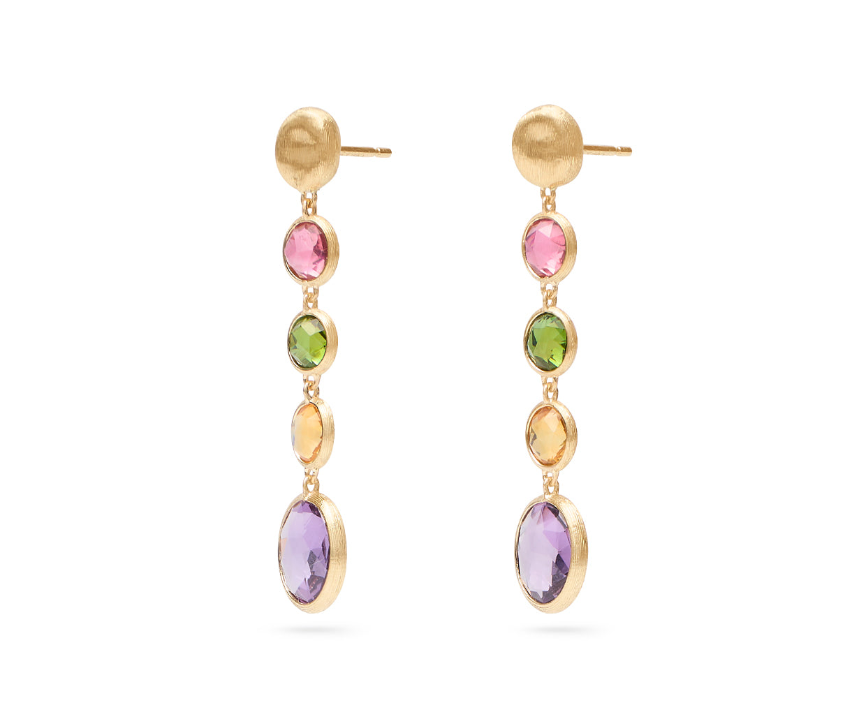 Marco Bicego Jaipur Color Collection 18K Yellow Gold Mixed Gemstone Drop Earrings