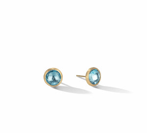 Marco Bicego Jaipur Color Collection 18k Yellow Gold Blue Topaz Stud Earrings