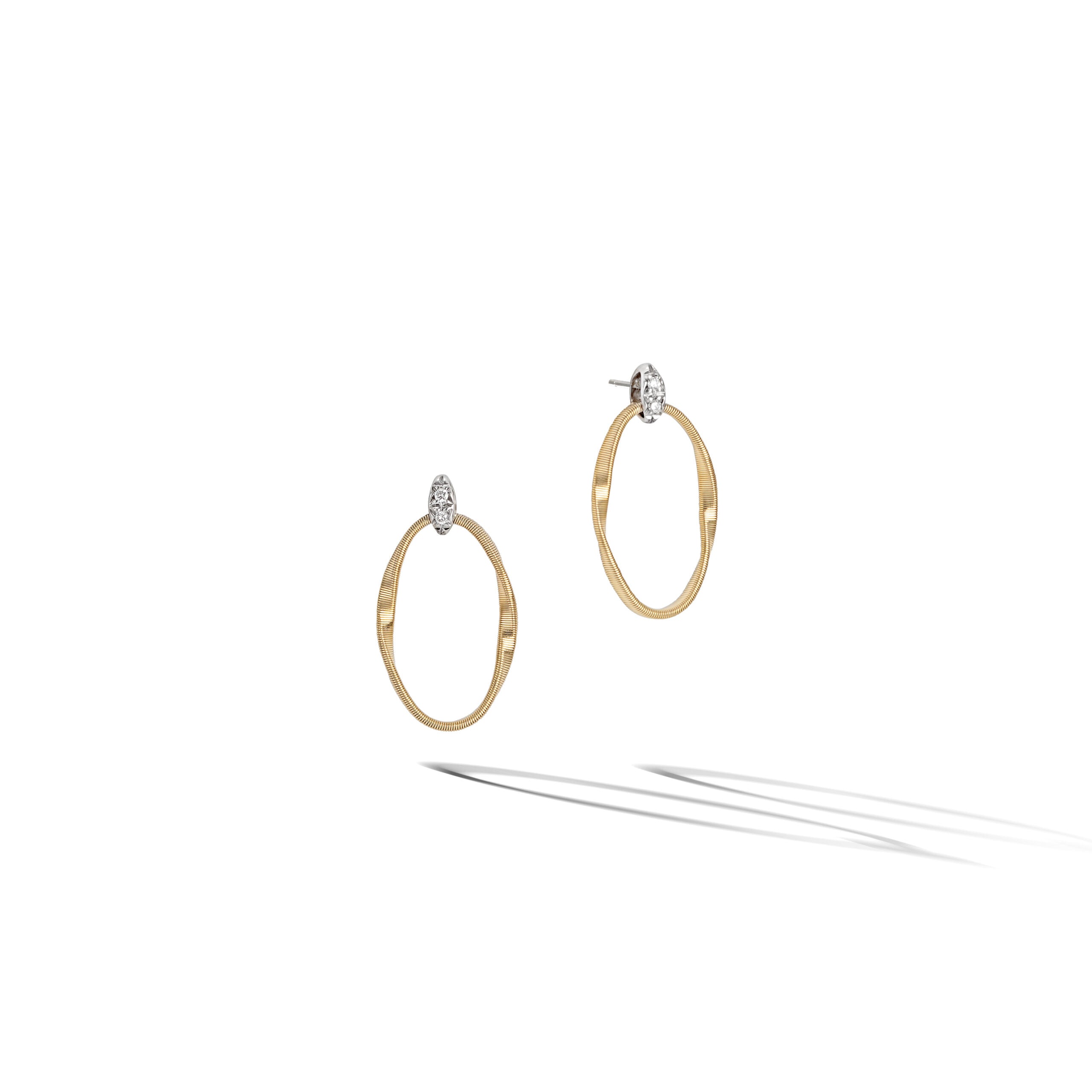 Marco Bicego Marrakech Onde Collection 18k Yellow Gold and Diamond Link Stud
