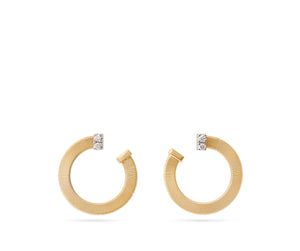 Marco Bicego Masai Collection 18K Yellow Gold and Diamond Small Wrap Hoops