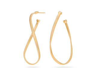Marco Bicego Marrakech Collection 18K Yellow Gold Large Oval Twist Hoop Earrings