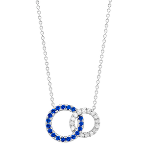 Sapphire and Diamond Circle Pendant