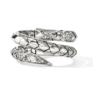 John Hardy Naga Pavé Diamond Double Row Ring