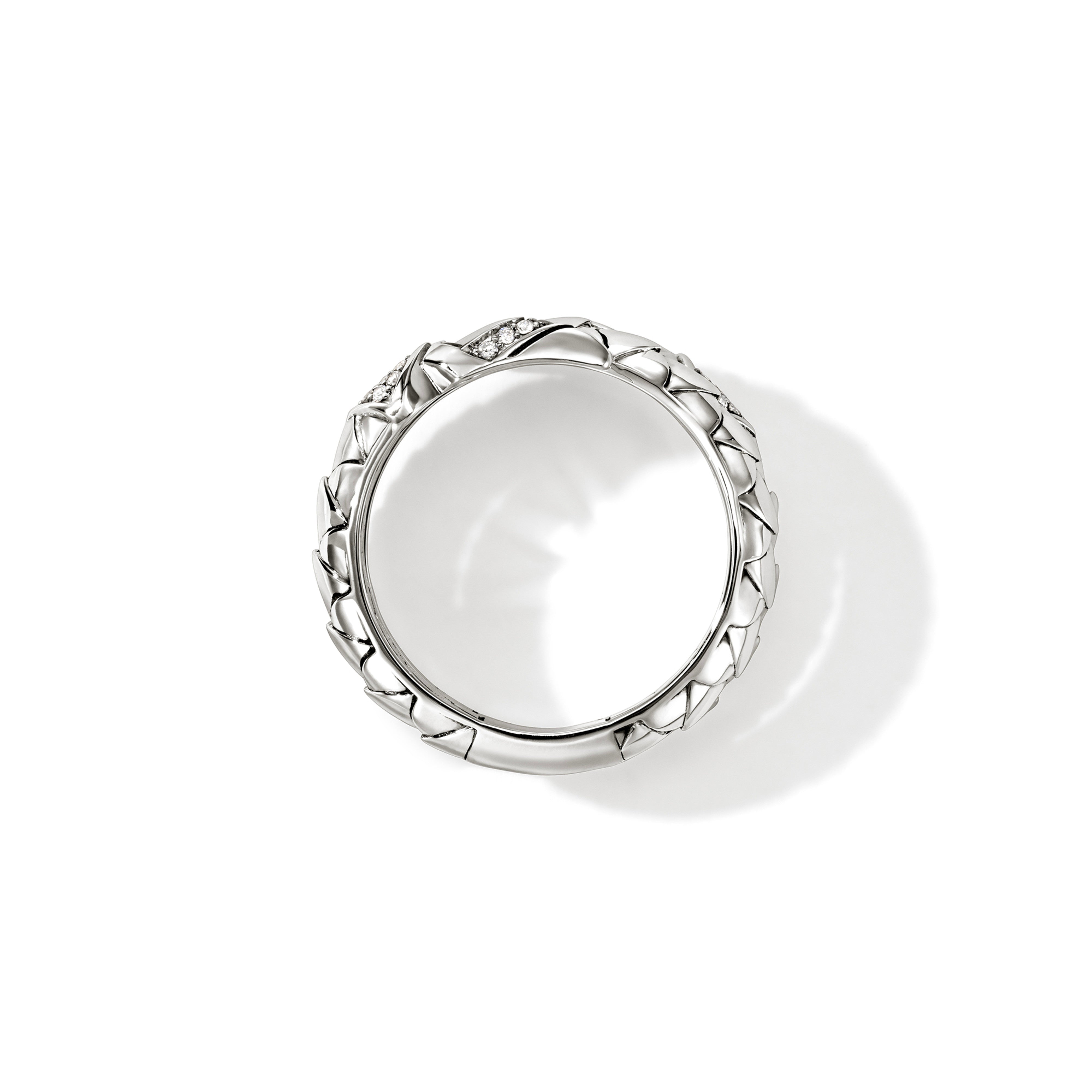 John Hardy Naga Pavé Diamond Double Row Ring