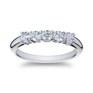 0.55 Total Weight Diamond 5 Stone Anniversary Band