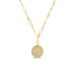 Roberto Coin Venetian Princess Diamond Medallion Necklace
