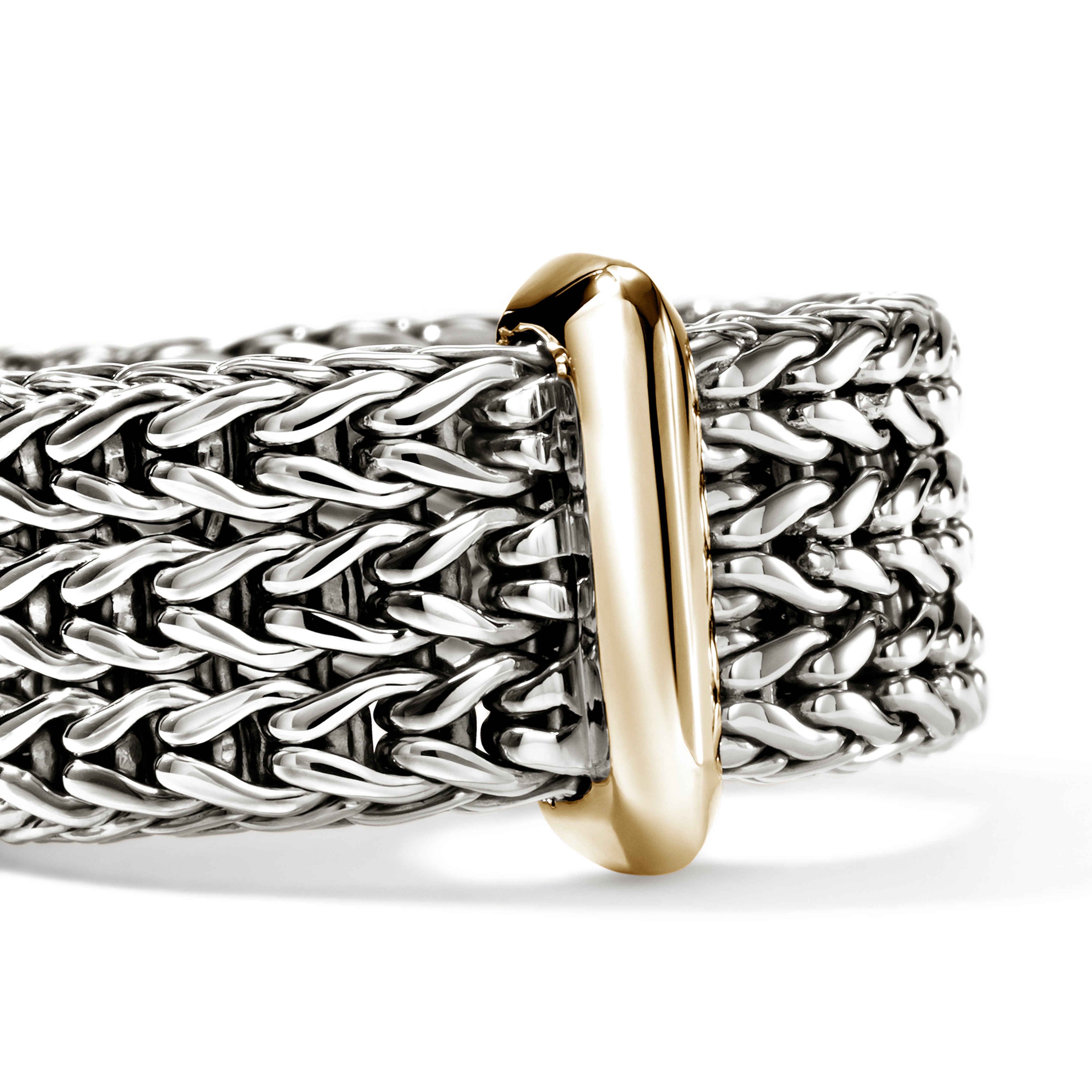 John Hardy Sterling Silver and Yellow Gold Band