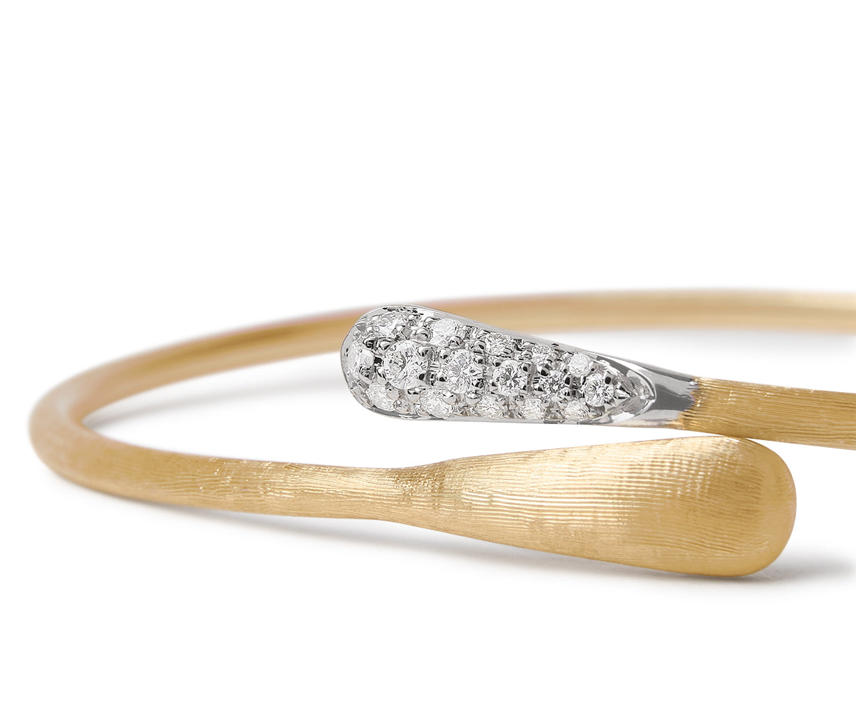 Marco Bicego Lucia Collection 18k Yellow Gold and Diamond Hugging Cuff