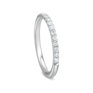 Precision Set Platinum Comfort Fit Half Eternity Diamond Band