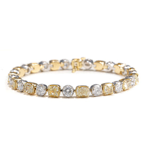 Diamonds of Wonder Round and Cushion Cut Alternating Diamond Bracelet