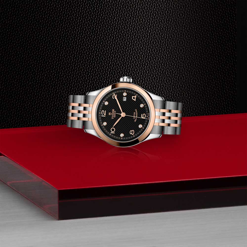 1926 28MM STEEL AND ROSE GOLD