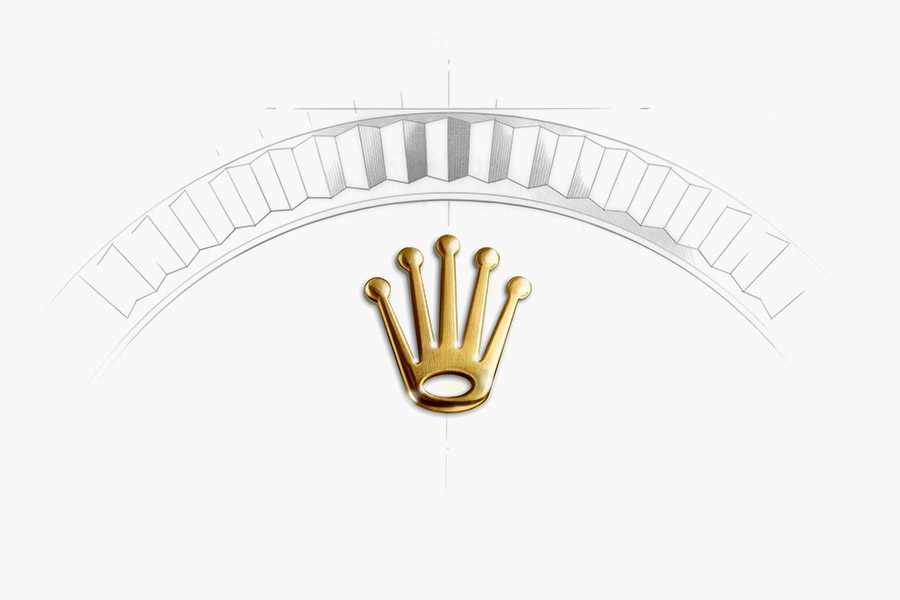 close up graphic of rolex crown detail