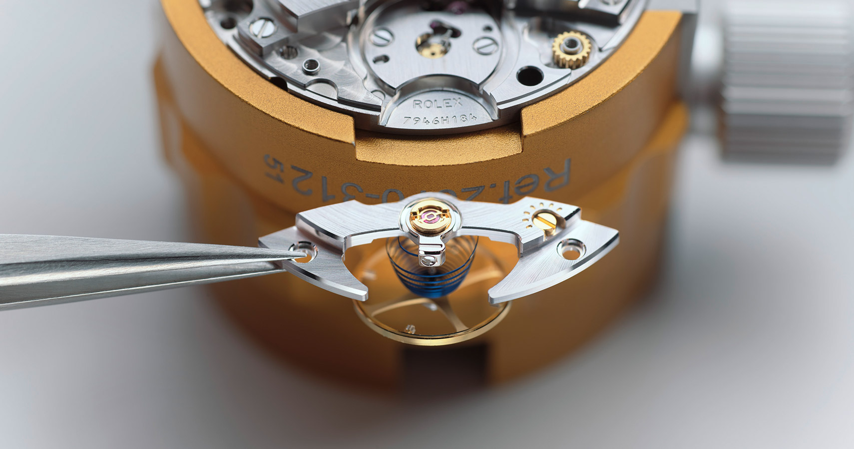 rolex watch having movement component lubricated