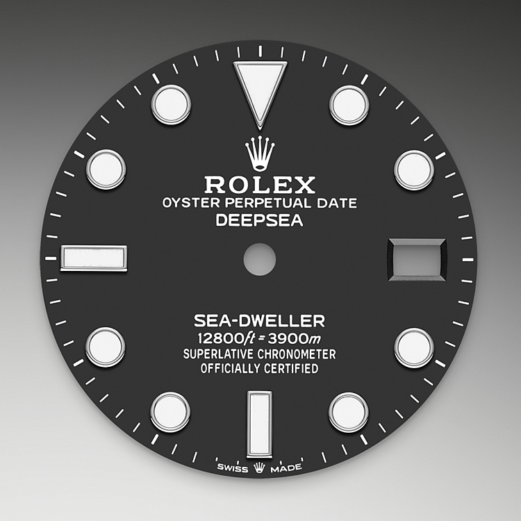 The dial of a Rolex Deepsea