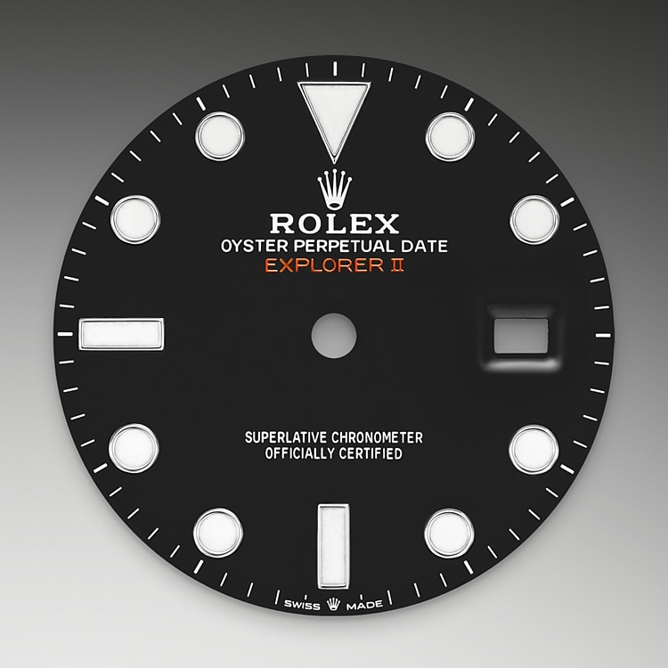The dial of a Rolex Explorer II
