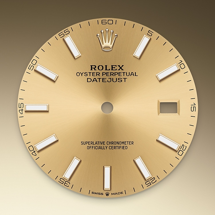 The dial of a Rolex Datejust 41