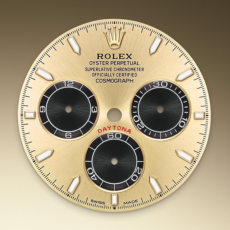 The dial of a Rolex Cosmograph Daytona
