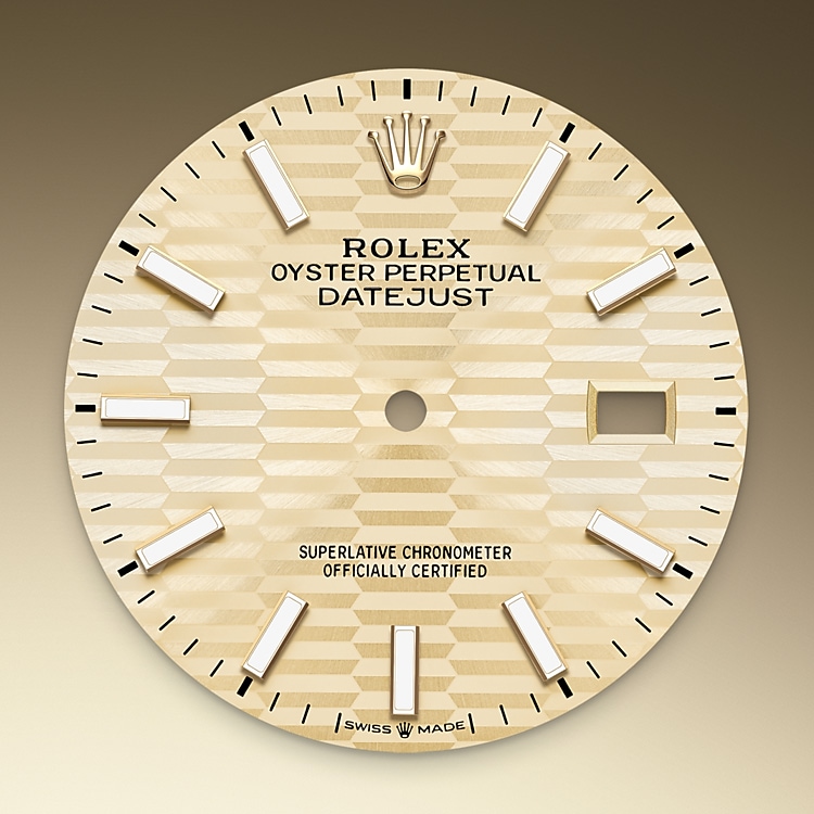 The dial of a Rolex Datejust 36