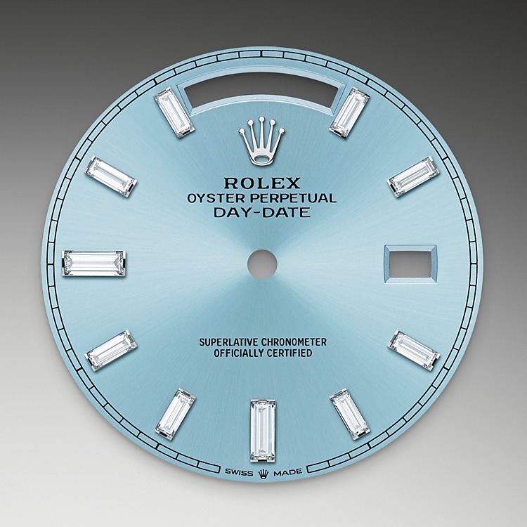The dial of a Rolex Day-Date 40