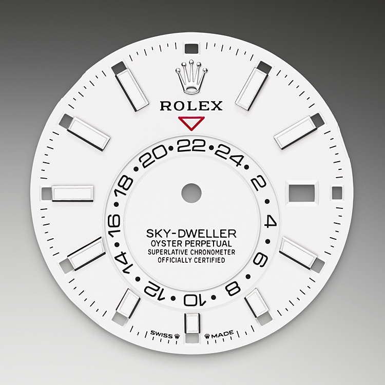 The dial of a Rolex Sky-Dweller