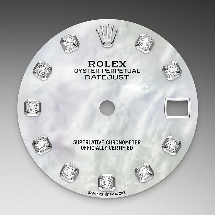 The dial of a Rolex Datejust 31