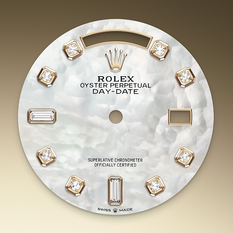 The dial of a Rolex Day-Date 36