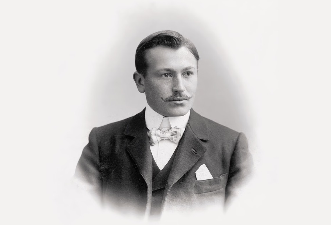 Historical Black and White Image of Hans Wilsdorf