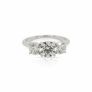 This 3 stone diamond engagement ring by The Forevermark Tribute™ Collection is crafted from 18k white gold and features a 1.00 carat center diamond and 1.00 total carats of side diamonds.