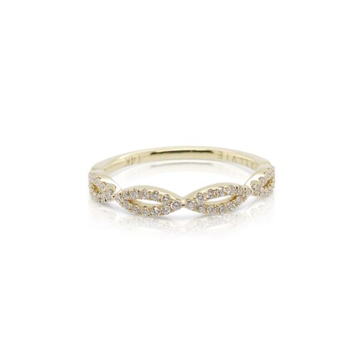 This diamond ring by Sylvie is crafted from 14k yellow gold and features 0.27 total carats of diamonds.