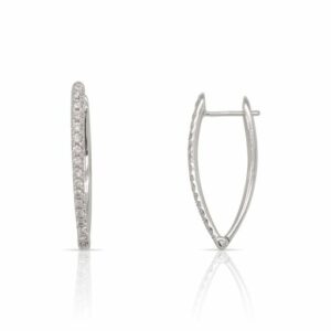 This pair of diamond earrings by Rafael is crafted from 14k white gold and features 0.37 total carats of diamonds.