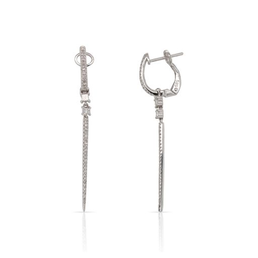 This pair of diamond earrings by Rafael is crafted from 14k white gold and features 0.41 total carats of diamonds.