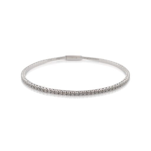 This diamond bangle bracelet by Rafael is crafted from 14k white gold and features 1.20 total carats of diamonds.