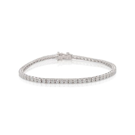 This diamond tennis bracelet from Forevermark Tribute™ Collection is crafted from 18k white gold and features 4.00 total carats of diamonds.