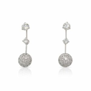 This pair of diamond earrings jackets is crafted from 18k white gold and features 1.00 total carats of diamonds. The diamond stud earrings are chosen separately.