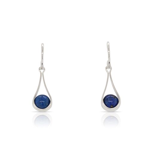 This pair of lapis lazuli Captivating Swing earrings by Ed Levin is crafted from sterling silver and features two round lapis lazuli.