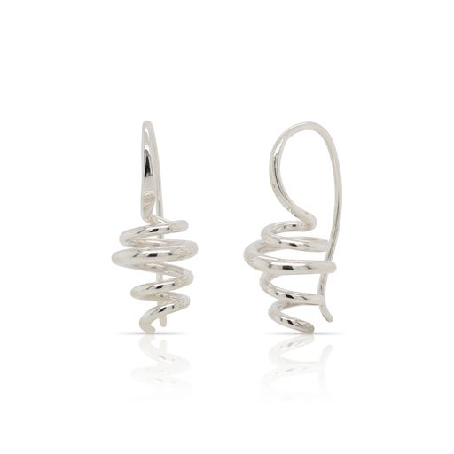 This pair of Pirouette earrings by Ed Levin is crafted from sterling silver and features a fun and playful tight swirl.