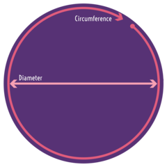 Diameter is across, circumference is around.