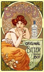 Poster with a retro alcohol ad.