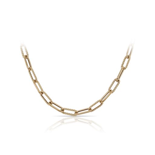 23621717 Inch Fluted Paperclip Necklace