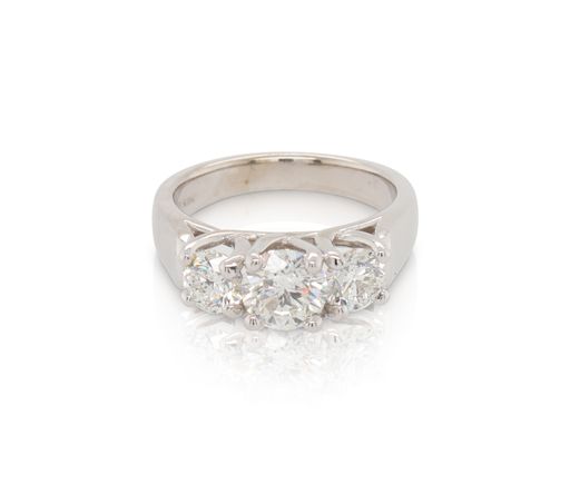 This engagement ring by Forevermark is crafted from platinum and features 2.03 total carats of diamonds.