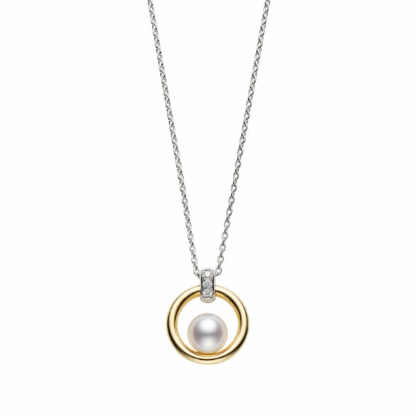 491604Pearl and Diamond Two-Tone Necklace