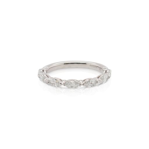 This ring by Alyssa is crafted from 18k white gold and features 0.70 total carats of marquis diamonds.