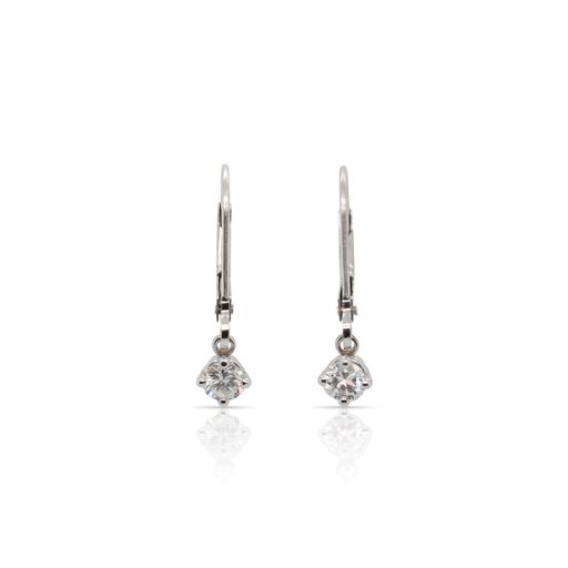 This pair of diamond earrings by R.F. Moeller Designs is crafted from 14k white gold and features 0.30 total carats of diamonds.