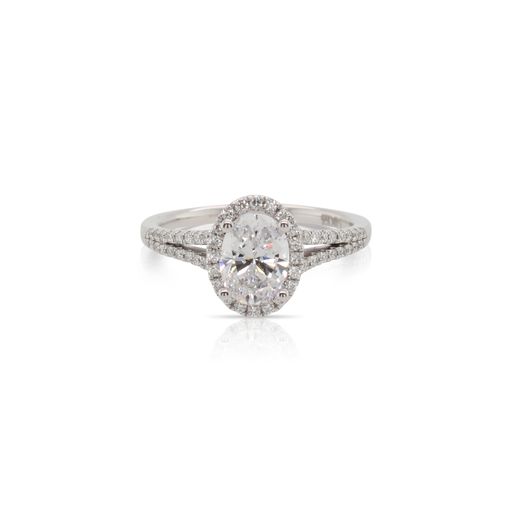 393499Oval Shaped Halo Diamond Engagement Ring
